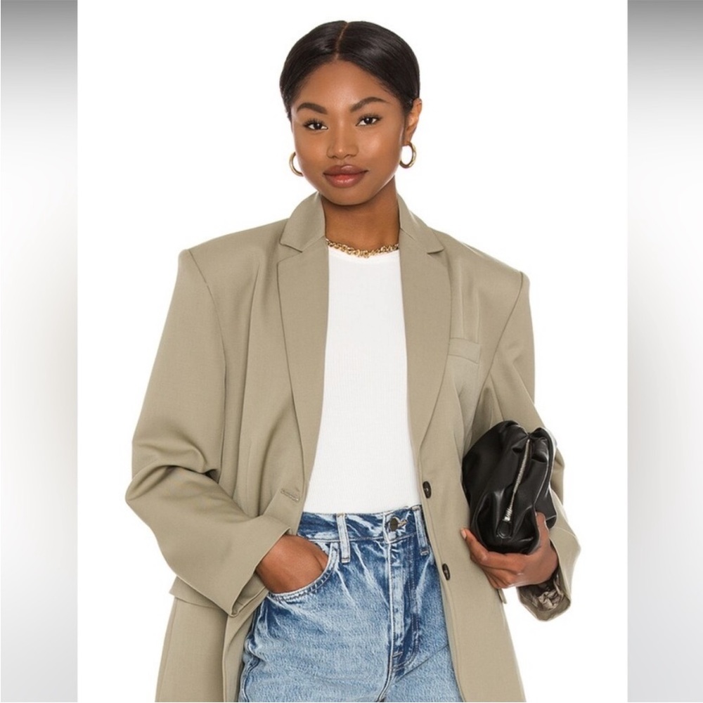 Anine Bing Quinn Blazer Small Khaki Green